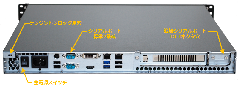 PCI/PCIe 1U Rackmount シリアルポート